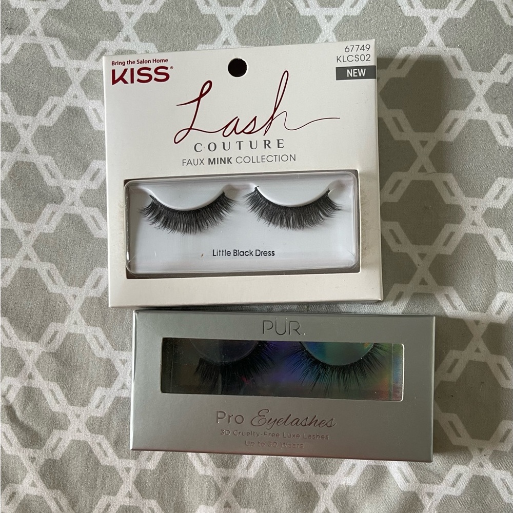 *BUNDLE* Brans New in Box False Faux Eyelashes Kiss brand and Pur brand